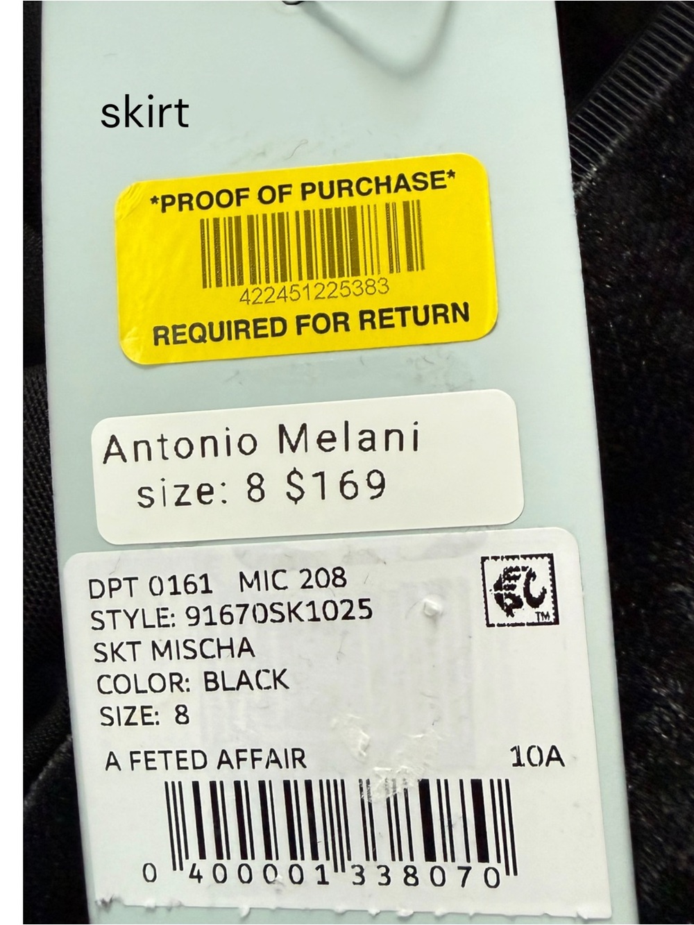 Antonio Melani Women's Black Velvet Off-Shoulder Top Maxi Skirt Set Size 8 NWT - Picture 13 of 16